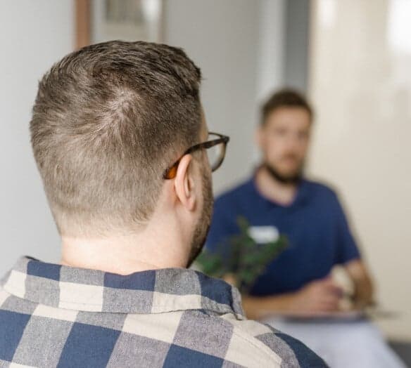 Bild på patient och psykolog